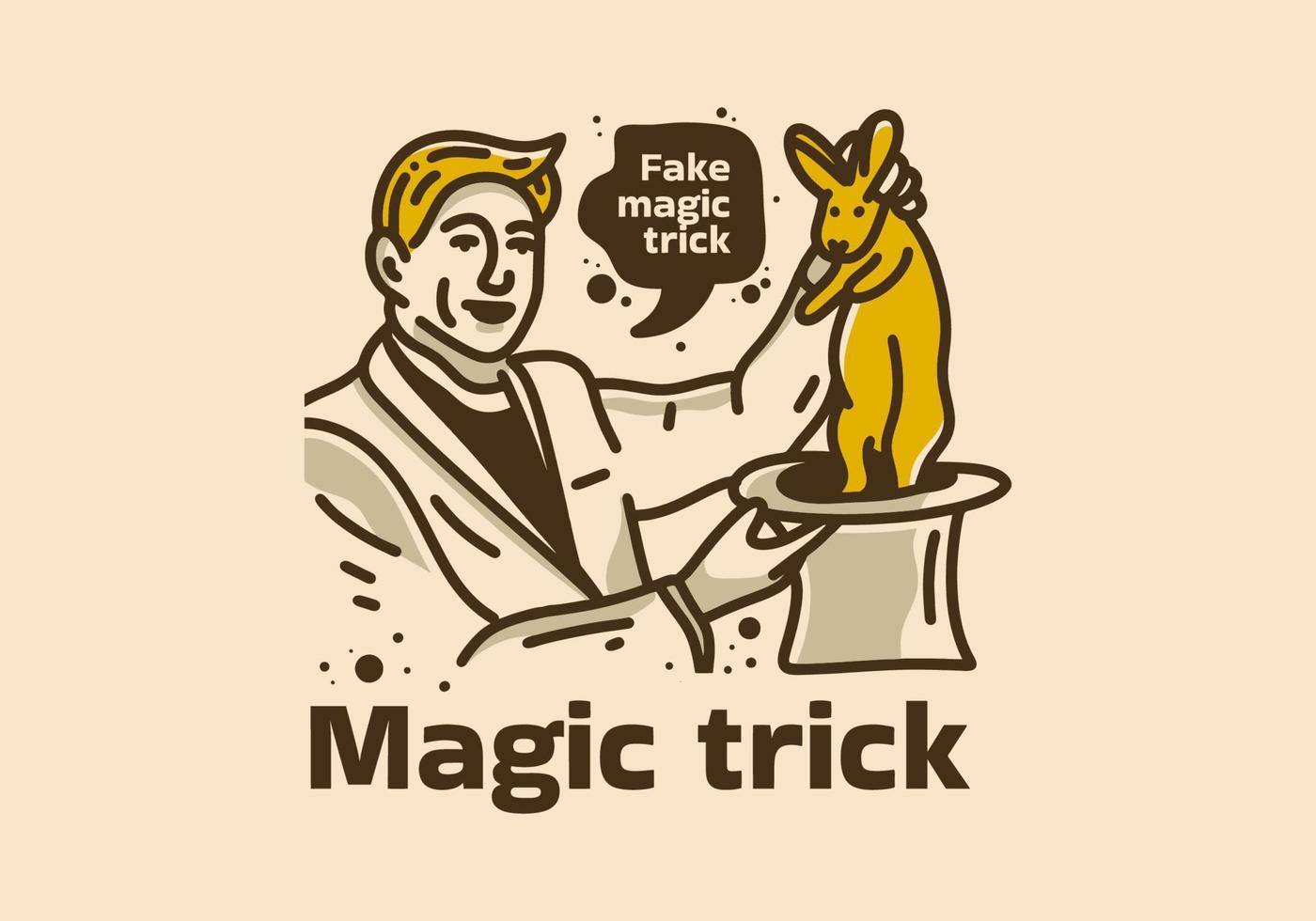 ilustração vintage de mágico e coelho vetor
