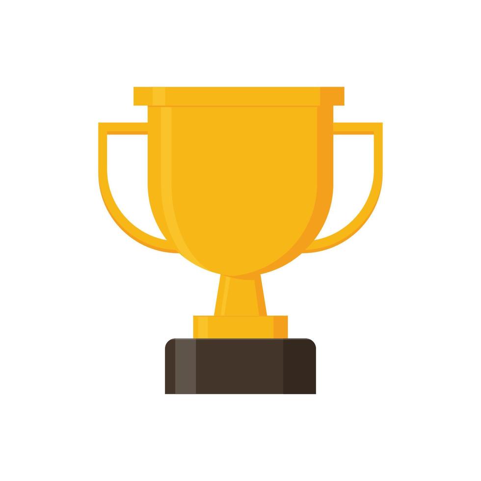 vetor de troféu vencedor. ilustração plana de troféu ou taça de ouro, prêmio esportivo ou campeão.
