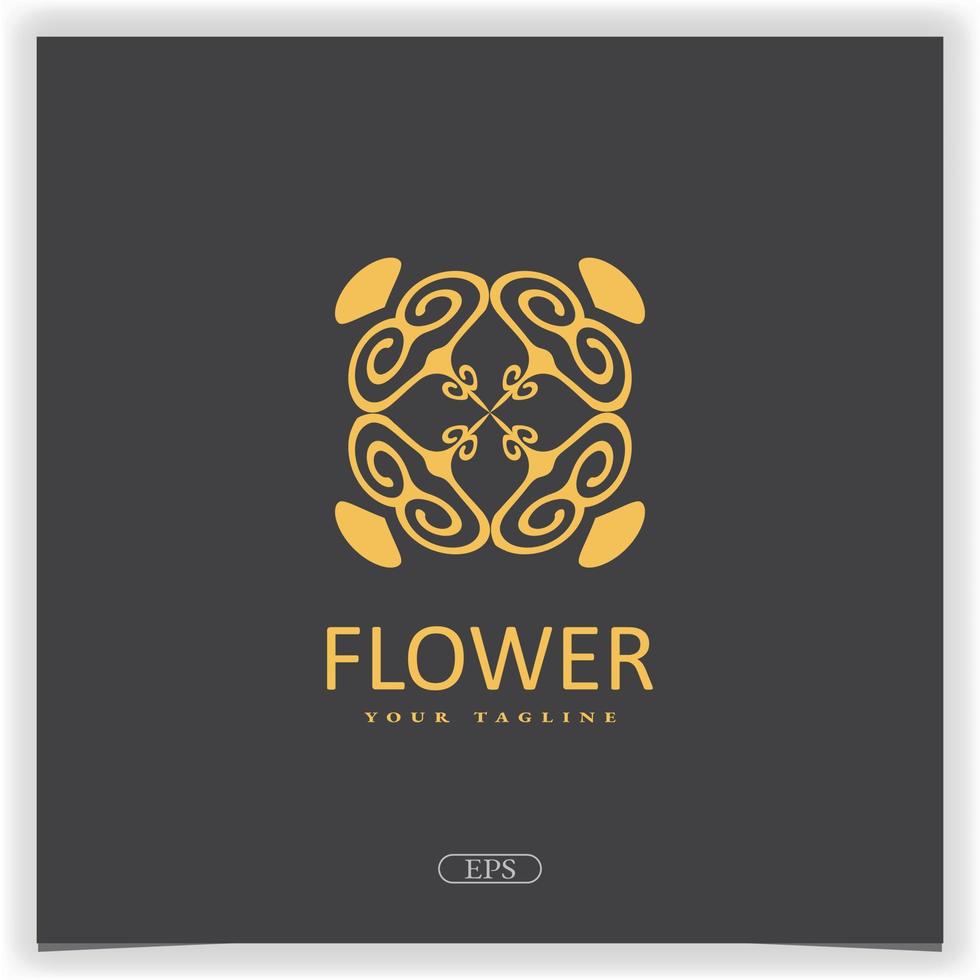 logotipo de flor de mandala de ouro de luxo design de modelo elegante premium vetor eps 10