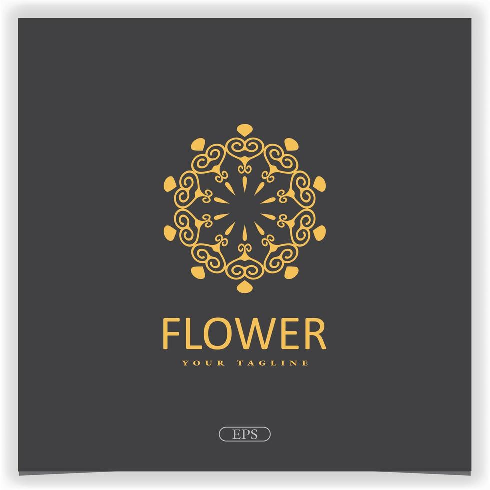 logotipo de flor de mandala de ouro de luxo design de modelo elegante premium vetor eps 10