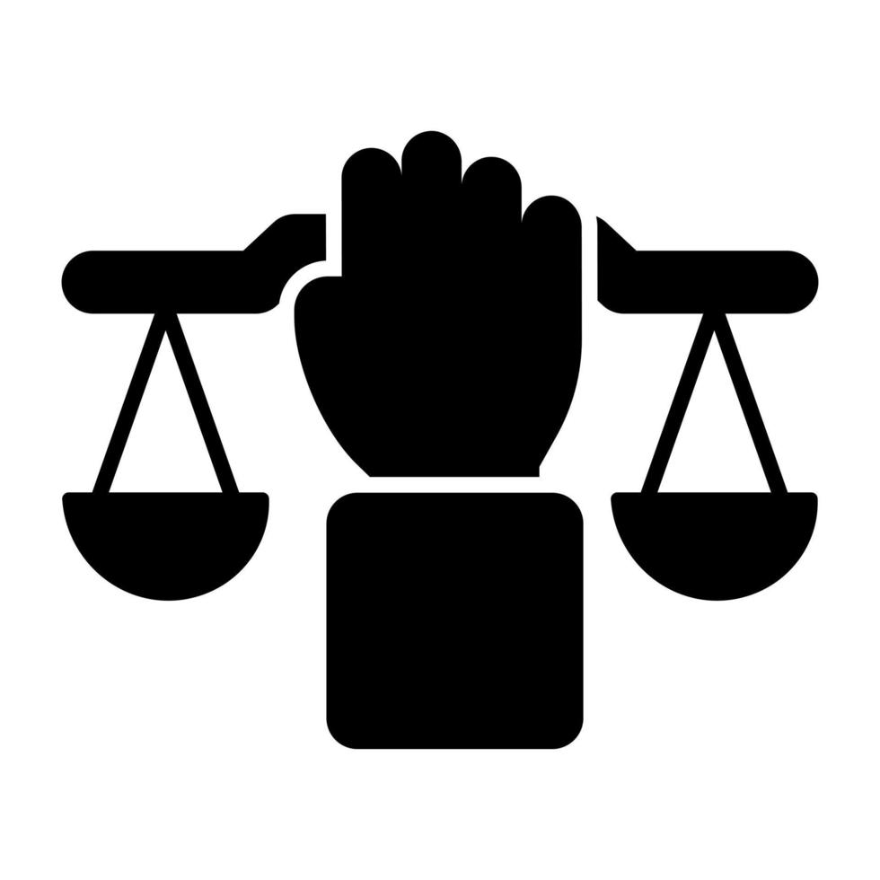 ícone de design exclusivo da justiça vetor