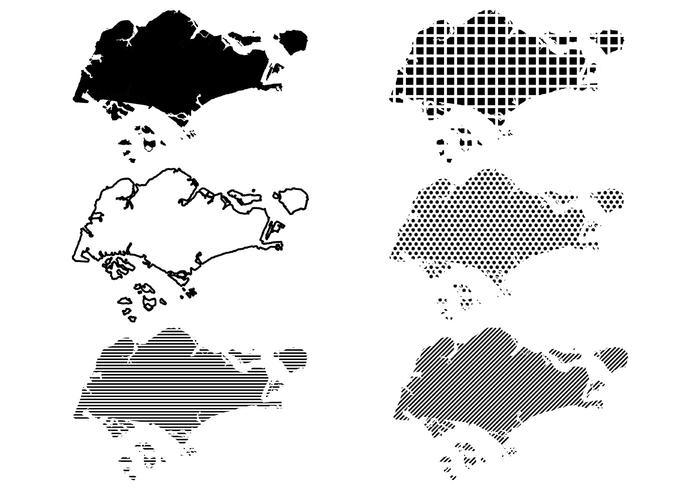 Livre Singapura Mapa Vectors