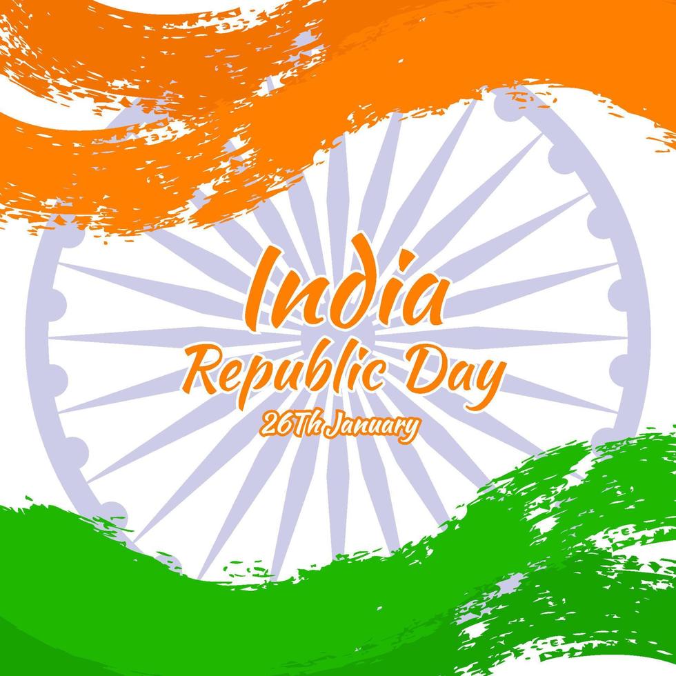 feliz dia da república índia 26 de janeiro dia da independência instagram post banner modelo de mídia social modelo fundo celebração vetor