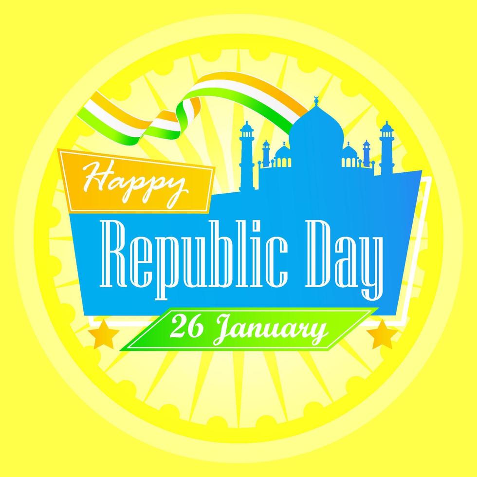 feliz dia da república índia 26 de janeiro dia da independência instagram post banner modelo de mídia social modelo fundo celebração vetor