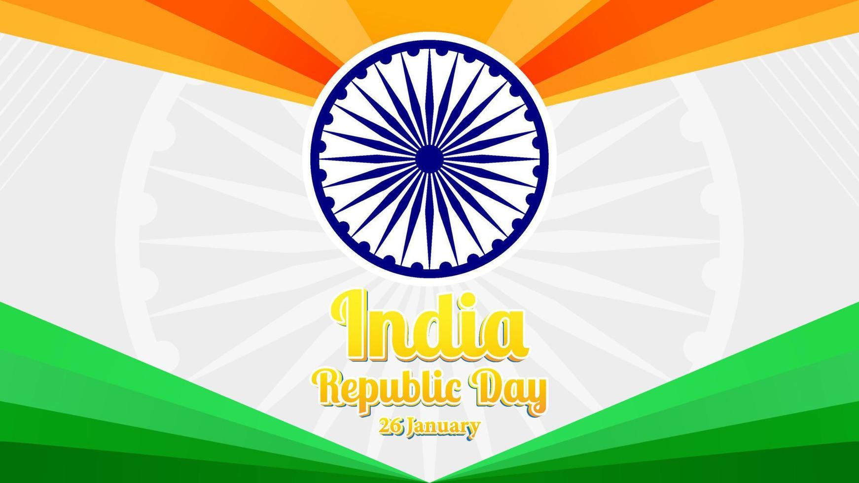 dia da república da índia roda ashoka 26 de janeiro para o papel de parede do fundo do pôster do banner do site vetor