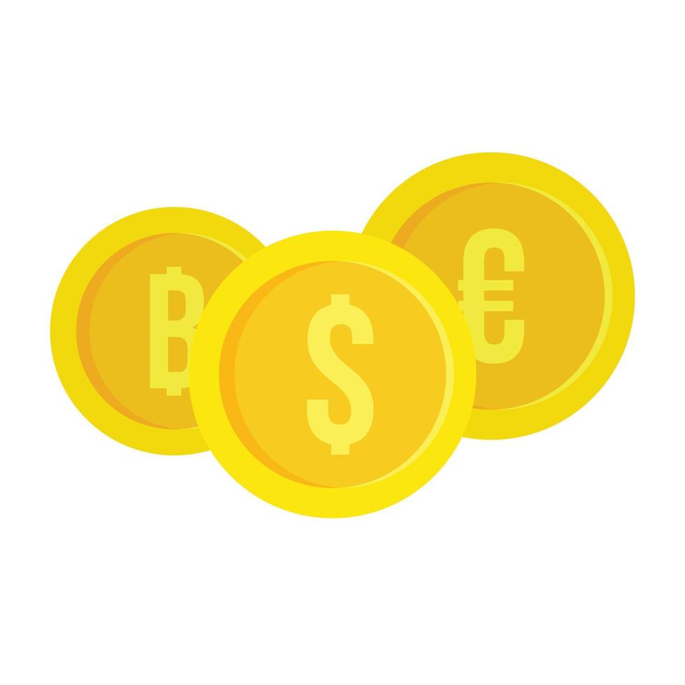 ícone de troca de moedas de dinheiro, estilo simples vetor
