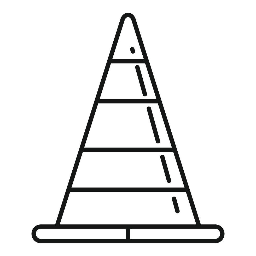 ícone de cone de estrada de demolição, estilo de estrutura de tópicos vetor