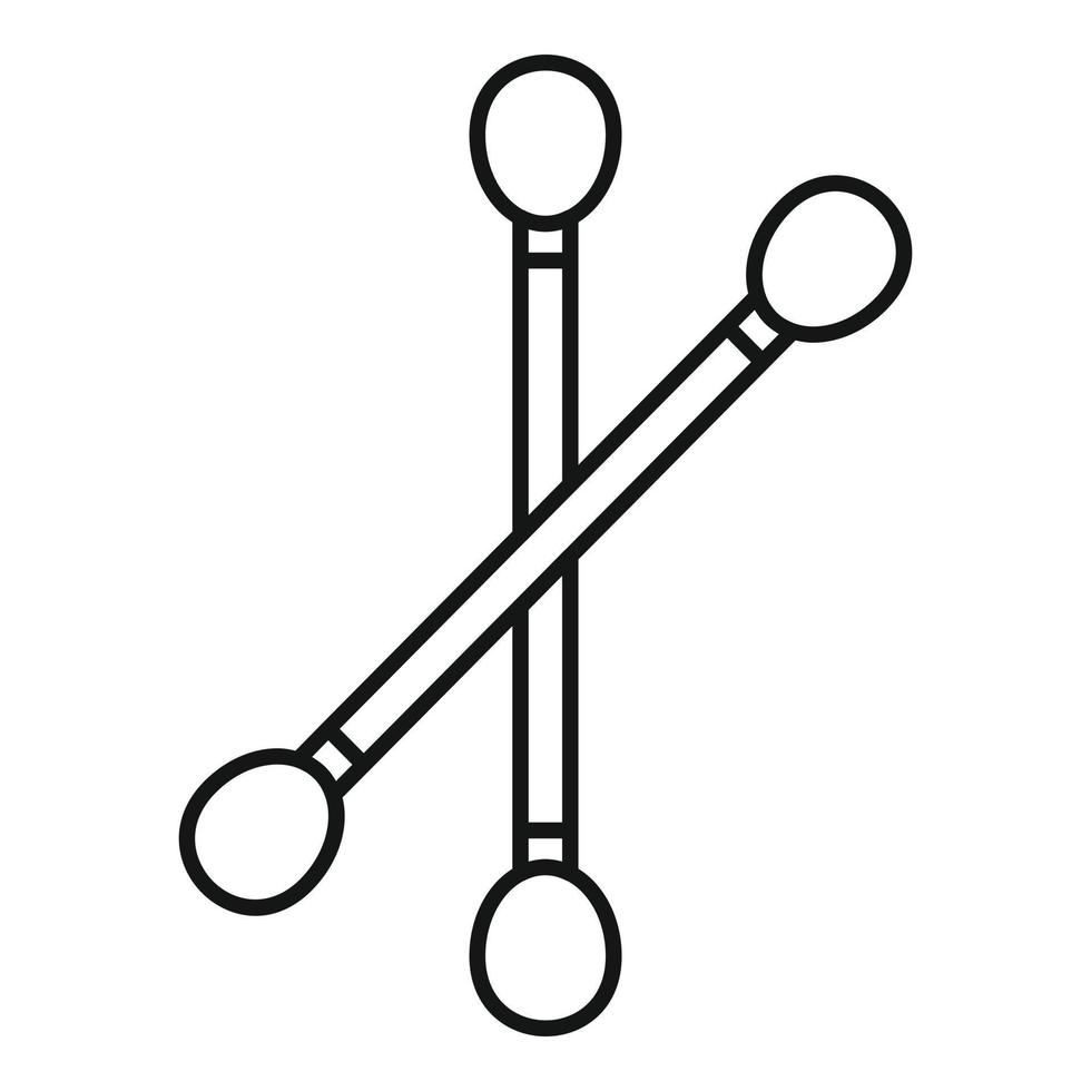 ícone de palitos de ouvido, estilo de estrutura de tópicos vetor