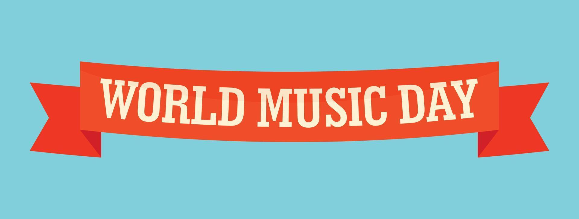 ícone de banner do dia mundial da música, estilo simples vetor