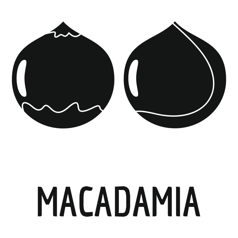 ícone de macadâmia, estilo simples vetor