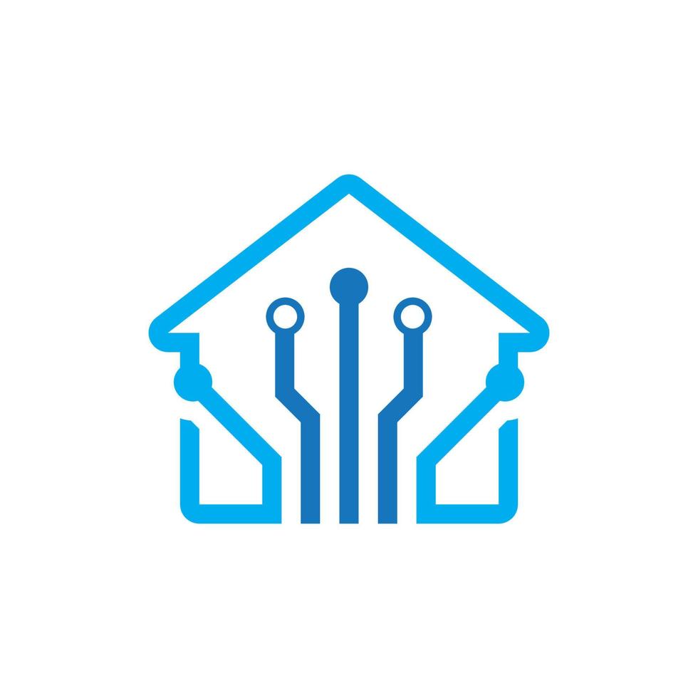 ilustração vetorial de logotipo de tecnologia doméstica vetor