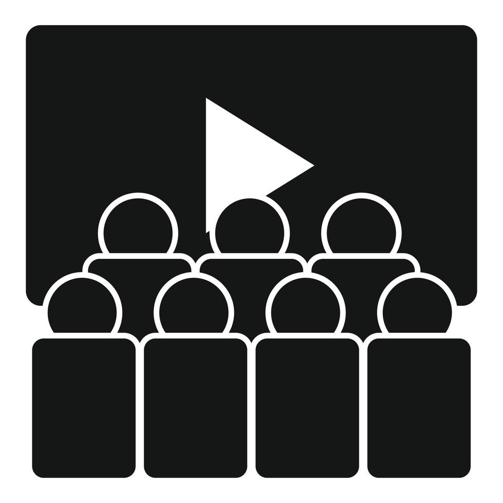 ícone de apresentação de vídeo de treinamento de negócios, estilo simples vetor