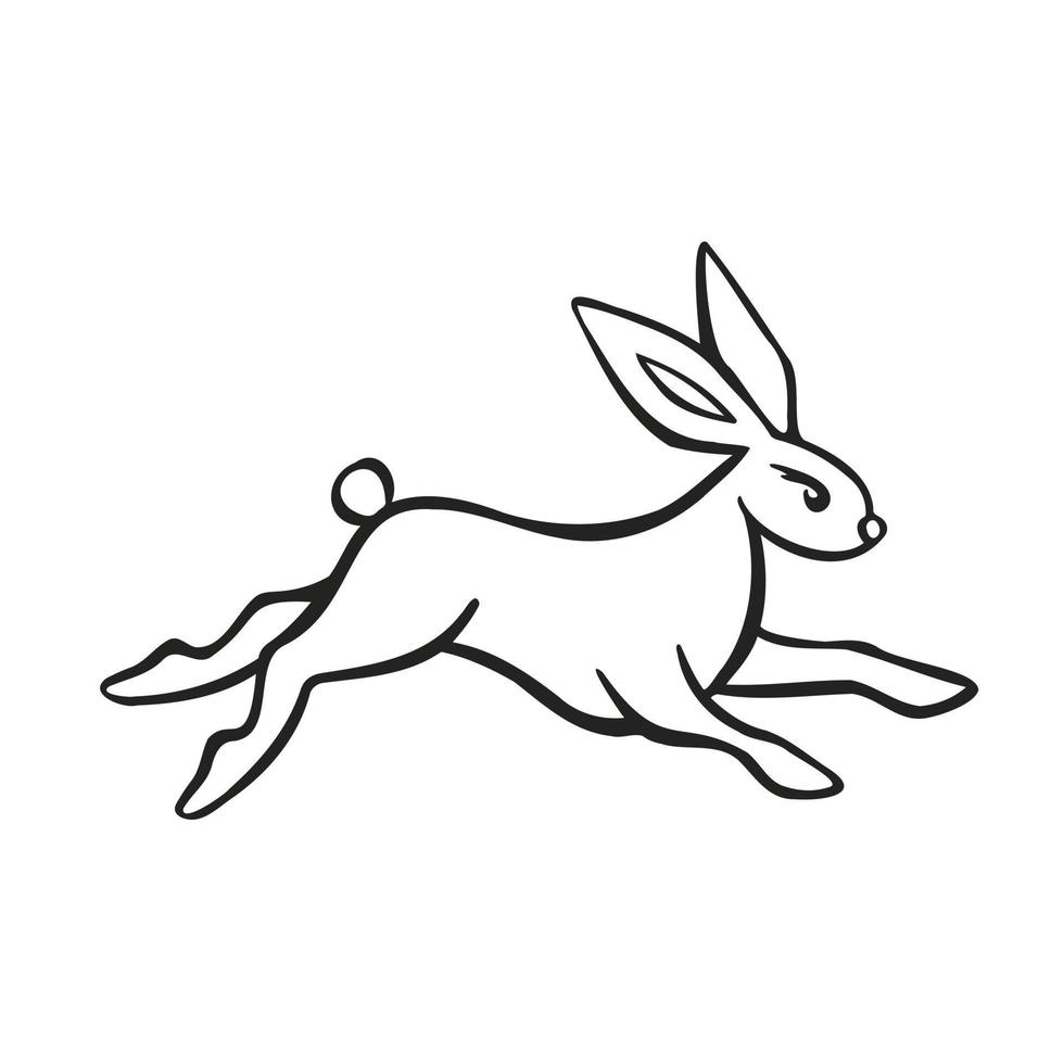 símbolo do horóscopo oriental coelhinho da Páscoa, linha de coelho, ilustração vetorial vetor