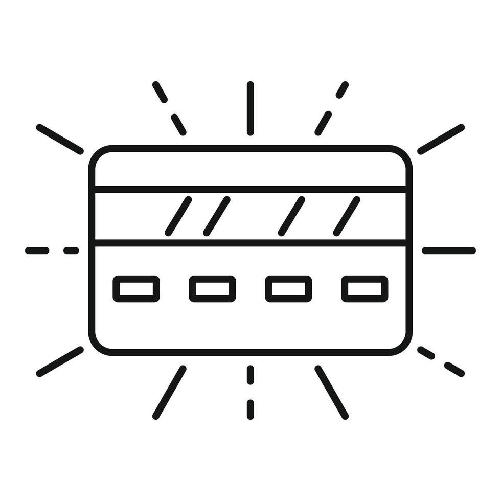 ícone de cartão de crédito milionário, estilo de estrutura de tópicos vetor