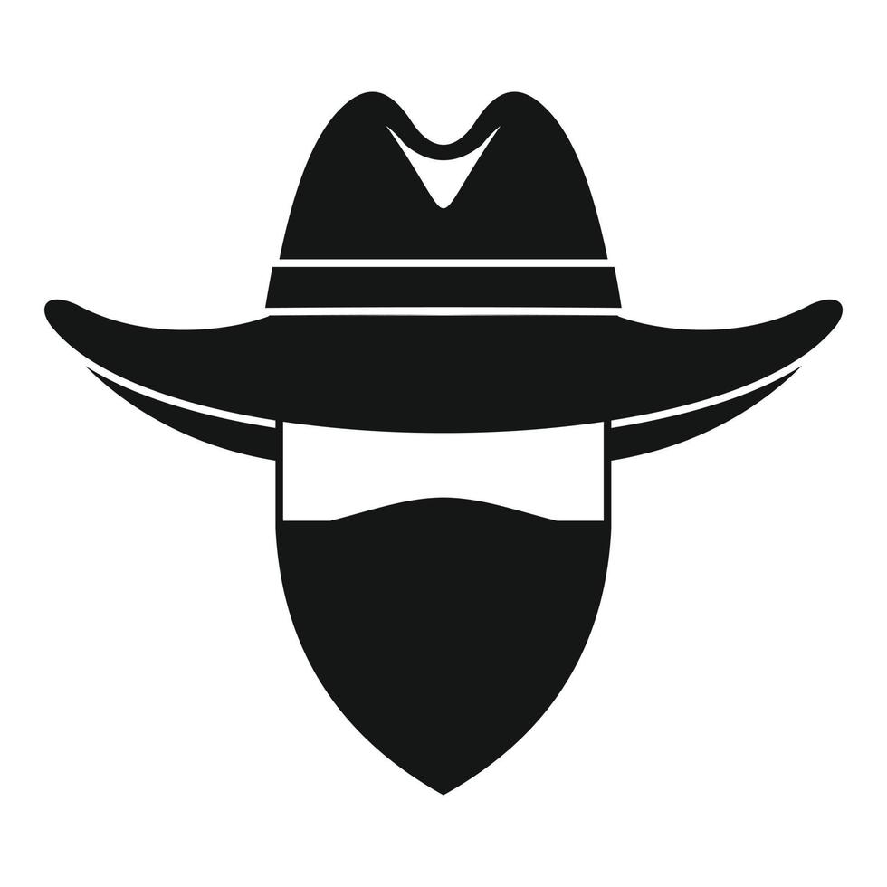 ícone de cowboy do deserto, estilo simples vetor