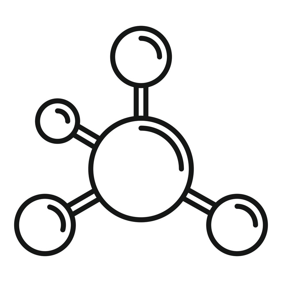 ícone da molécula de biofísica, estilo de estrutura de tópicos vetor