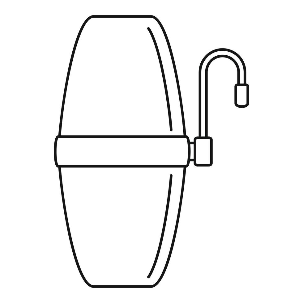 ícone do filtro de água da casa, estilo do contorno vetor