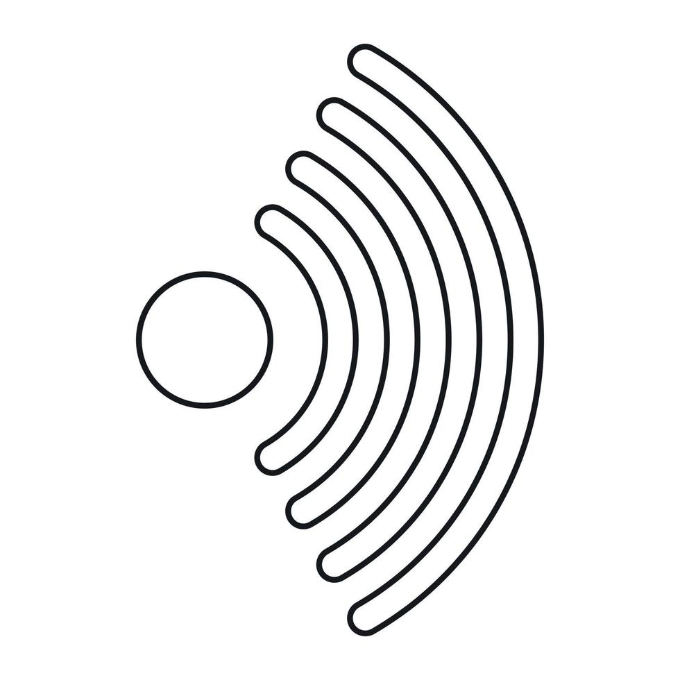 ícone de símbolo de rede sem fio, estilo de estrutura de tópicos vetor