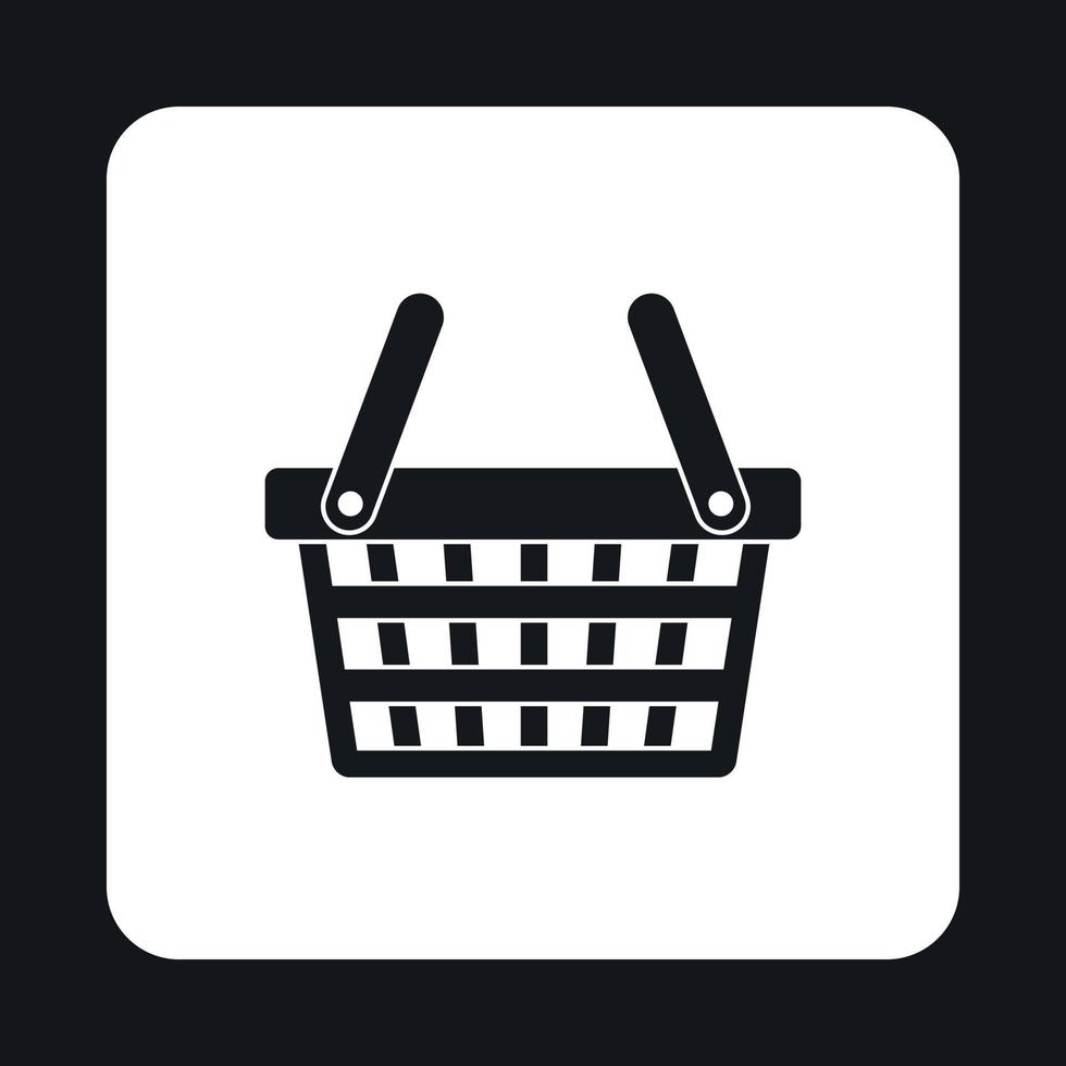 ícone da cesta de compras, estilo simples vetor
