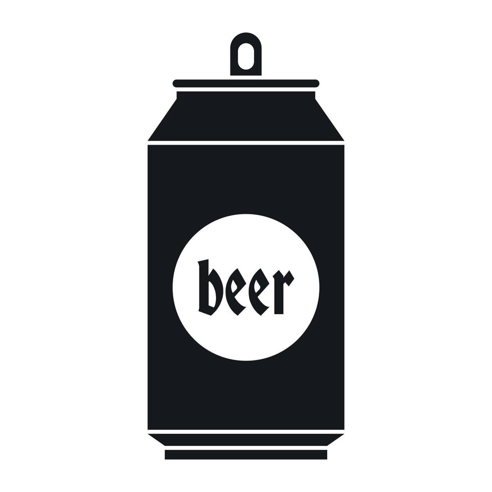 cerveja no ícone de latas de alumínio, estilo simples vetor