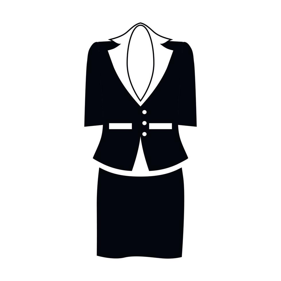 ícone de terno de escritório feminino, estilo simples vetor