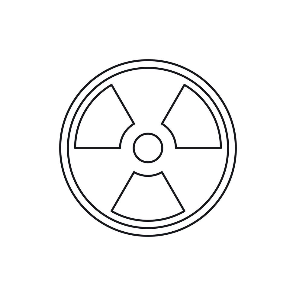 ícone de sinal radioativo, estilo de estrutura de tópicos vetor
