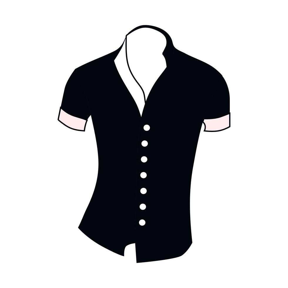 ícone de manga curta de camisa masculina, estilo simples vetor