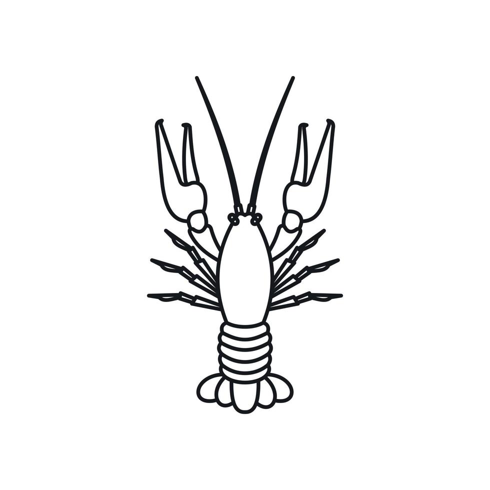 ícone de lagosta cozida, estilo de estrutura de tópicos vetor