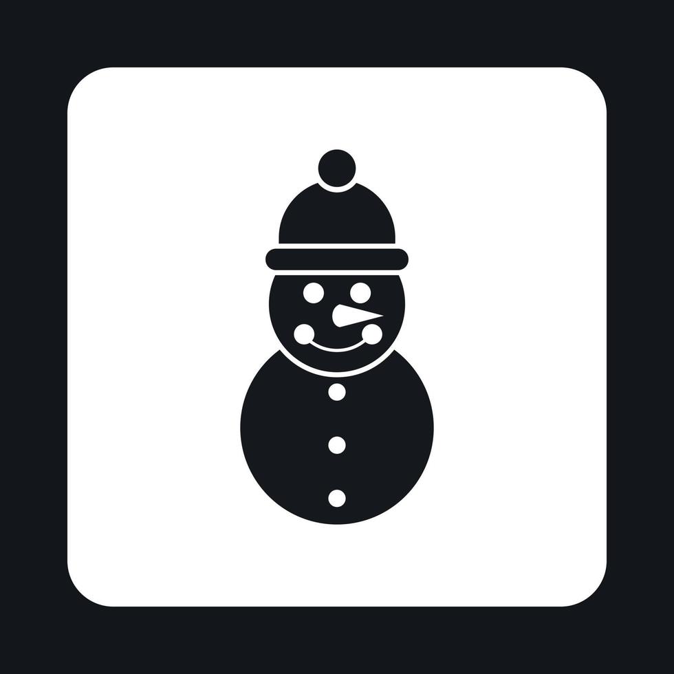 ícone de boneco de neve em estilo simples vetor