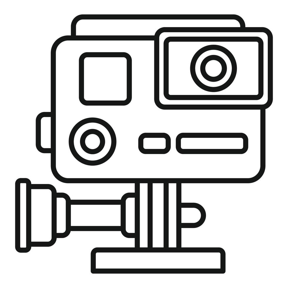 ícone de câmera de ação manual, estilo de estrutura de tópicos vetor