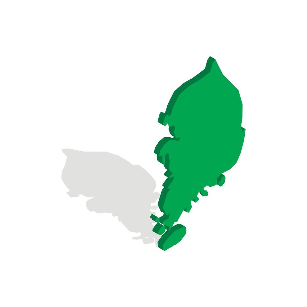 ícone do mapa da coreia do sul, estilo 3d isométrico vetor