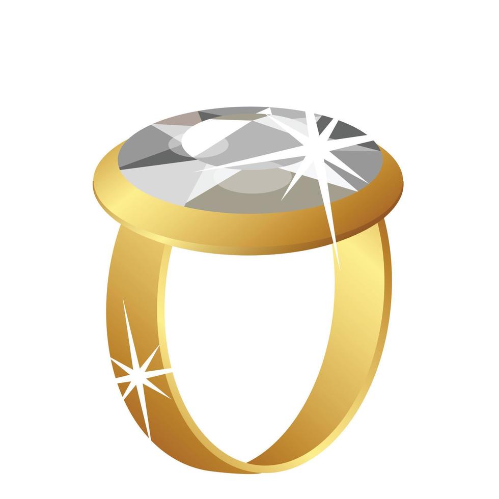 ícone de anel de diamante grande, estilo cartoon vetor