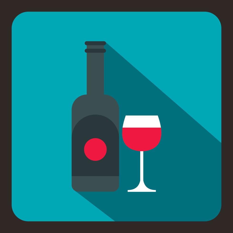 garrafa de ícone de vinho e vidro, estilo simples vetor