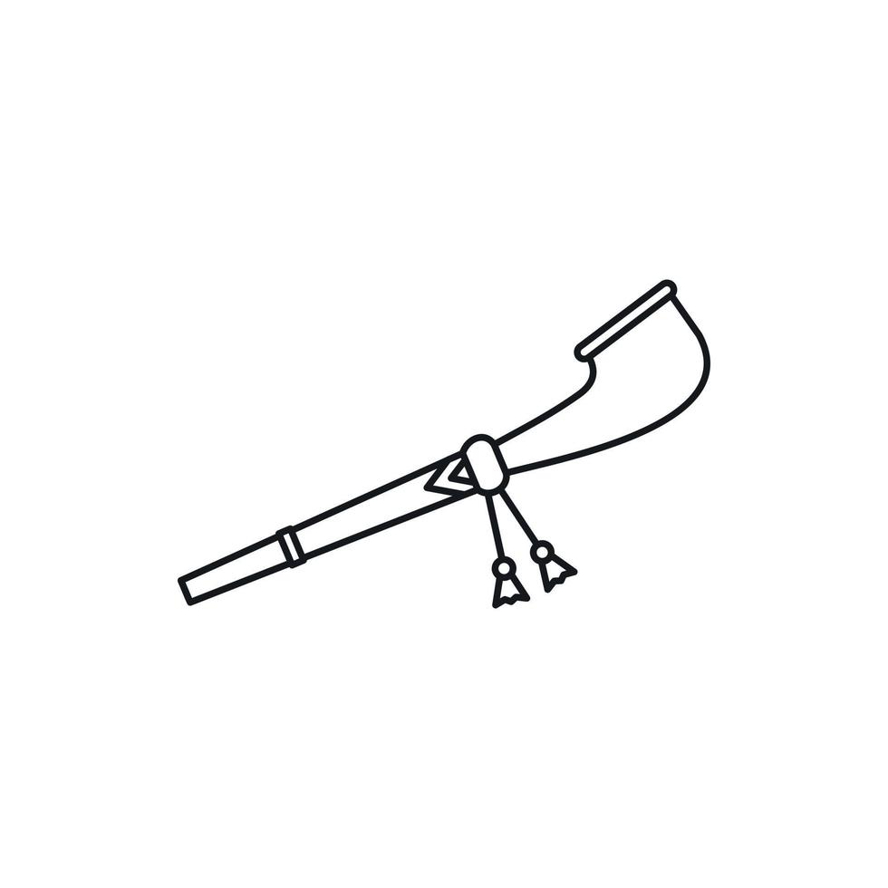 ícone de cachimbo de índio americano, estilo de estrutura de tópicos vetor