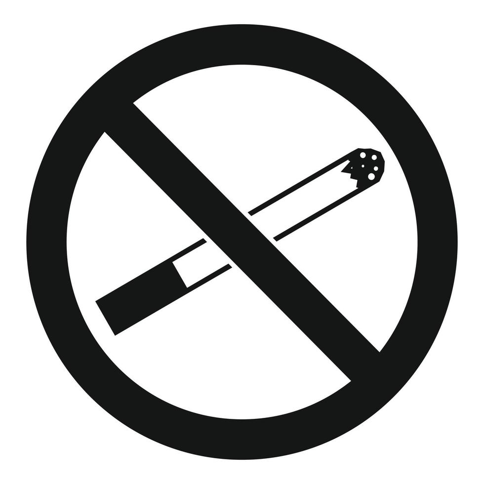 ícone de não fumar, estilo simples vetor