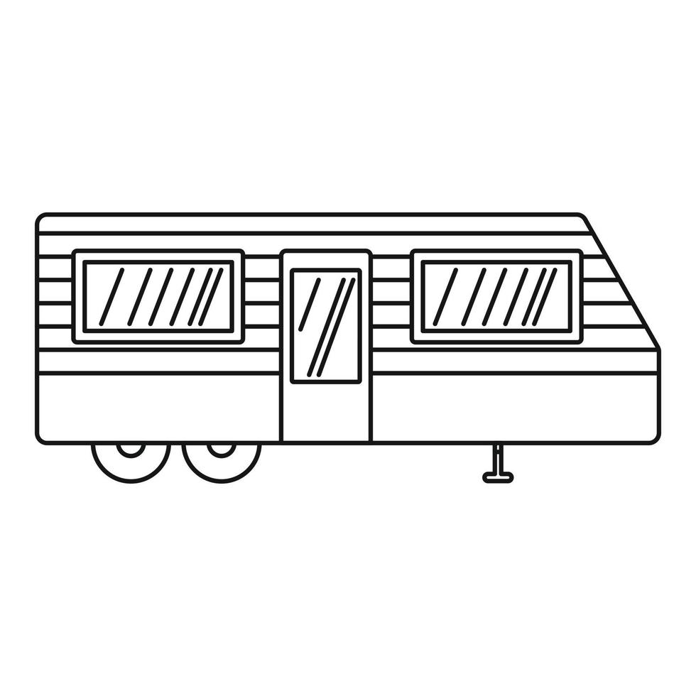 ícone da casa do trailer, estilo de estrutura de tópicos vetor