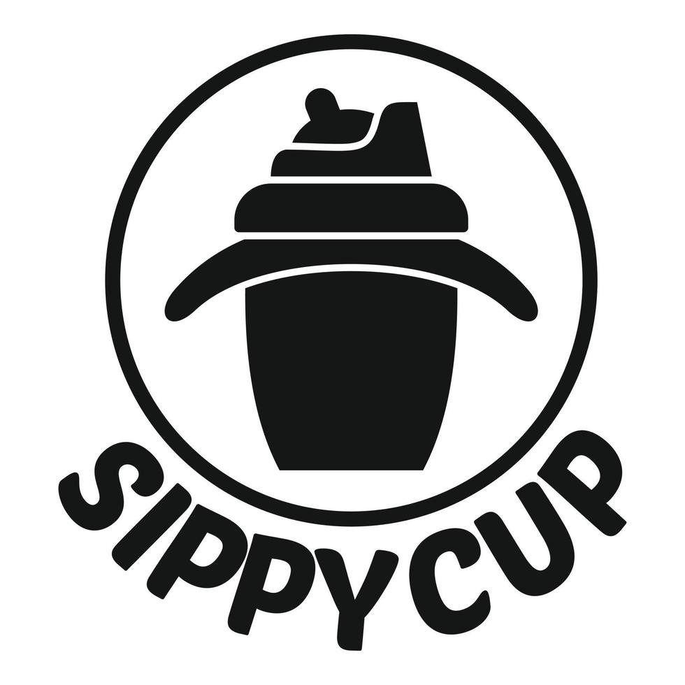 logotipo do copo com canudinho, estilo simples vetor
