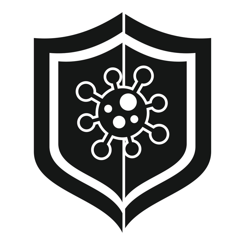 ícone de escudo de risco biológico, estilo simples vetor