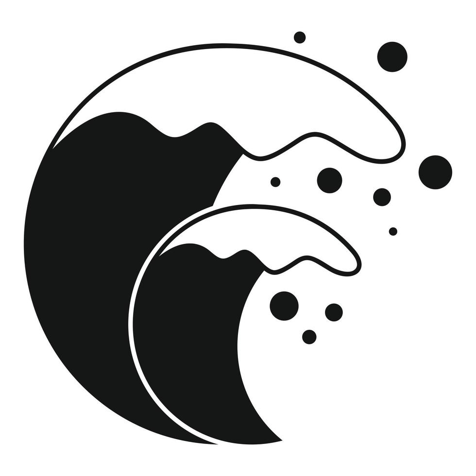 ícone do tsunami da terra, estilo simples vetor