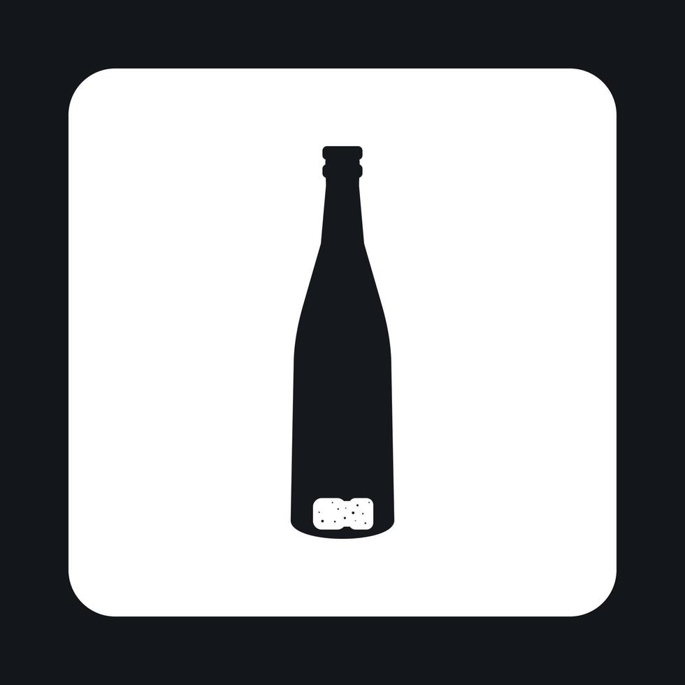 ícone de garrafa de vinho vazia, estilo simples vetor
