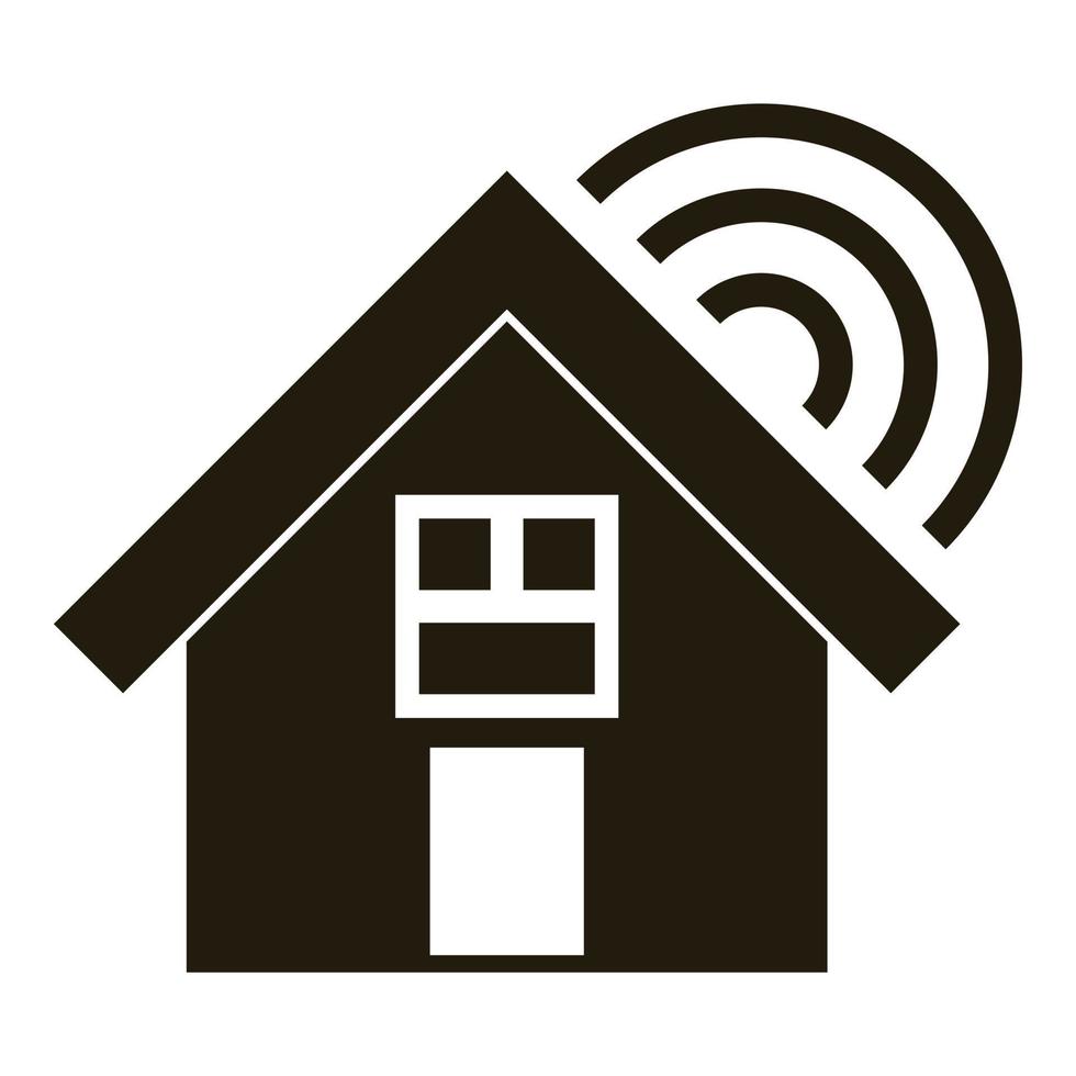 ícone de casa de vila inteligente, estilo simples vetor