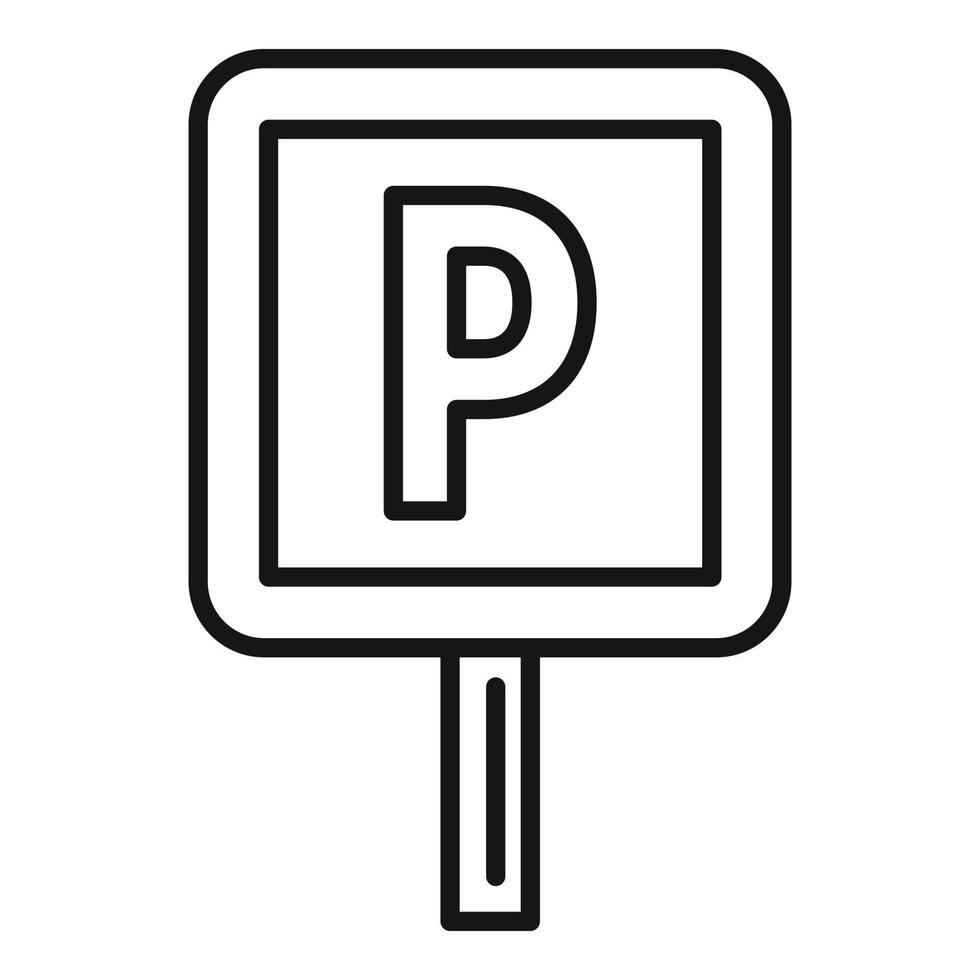 ícone de sinal de estrada de estacionamento, estilo de estrutura de tópicos vetor