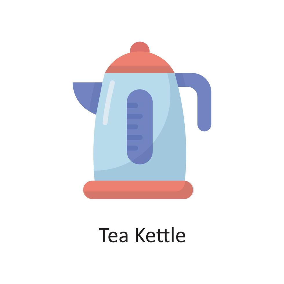 ilustração em vetor ícone plana chaleira de chá. símbolo de limpeza no arquivo eps 10 de fundo branco