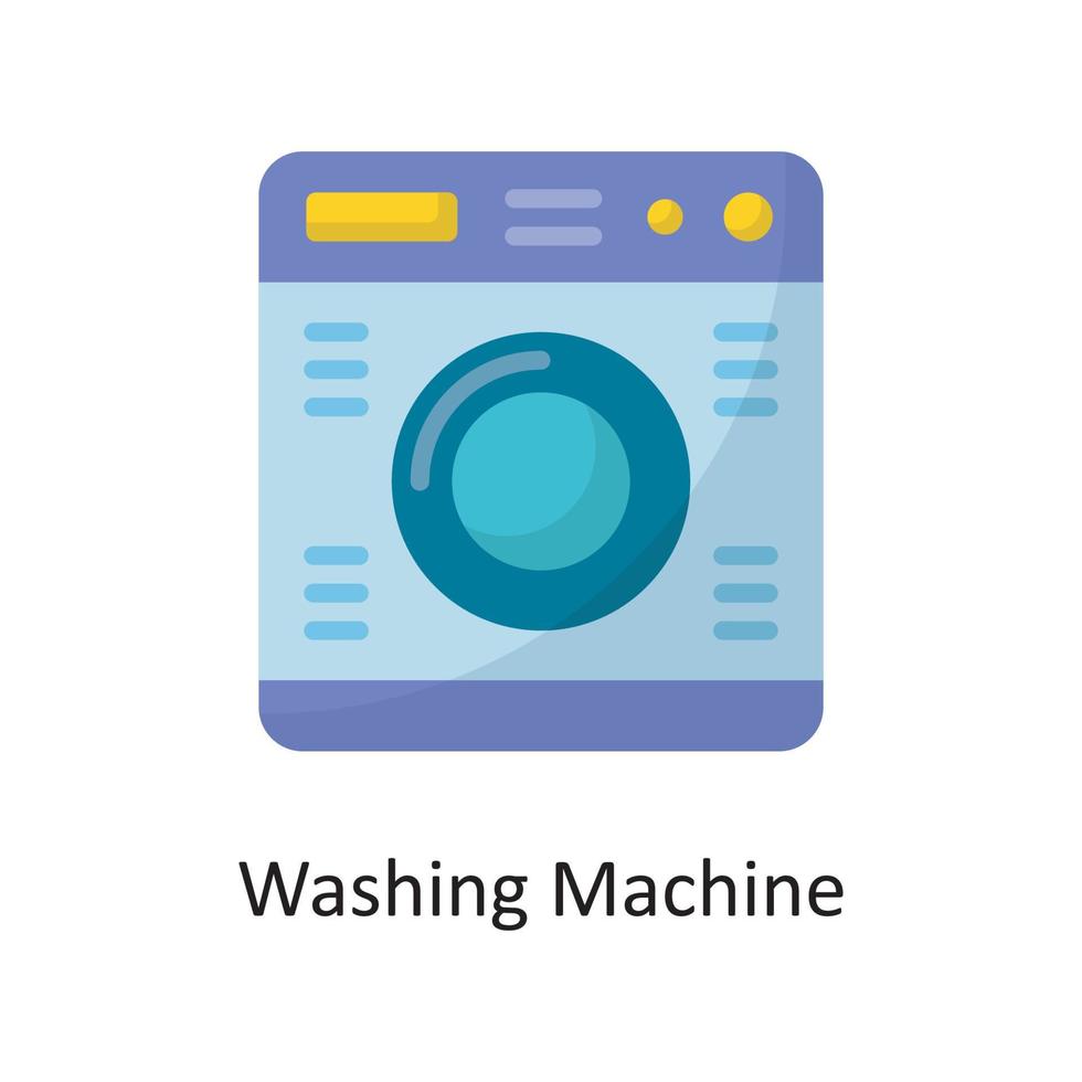 ilustração em vetor plana ícone design de máquina de lavar. símbolo de limpeza no arquivo eps 10 de fundo branco