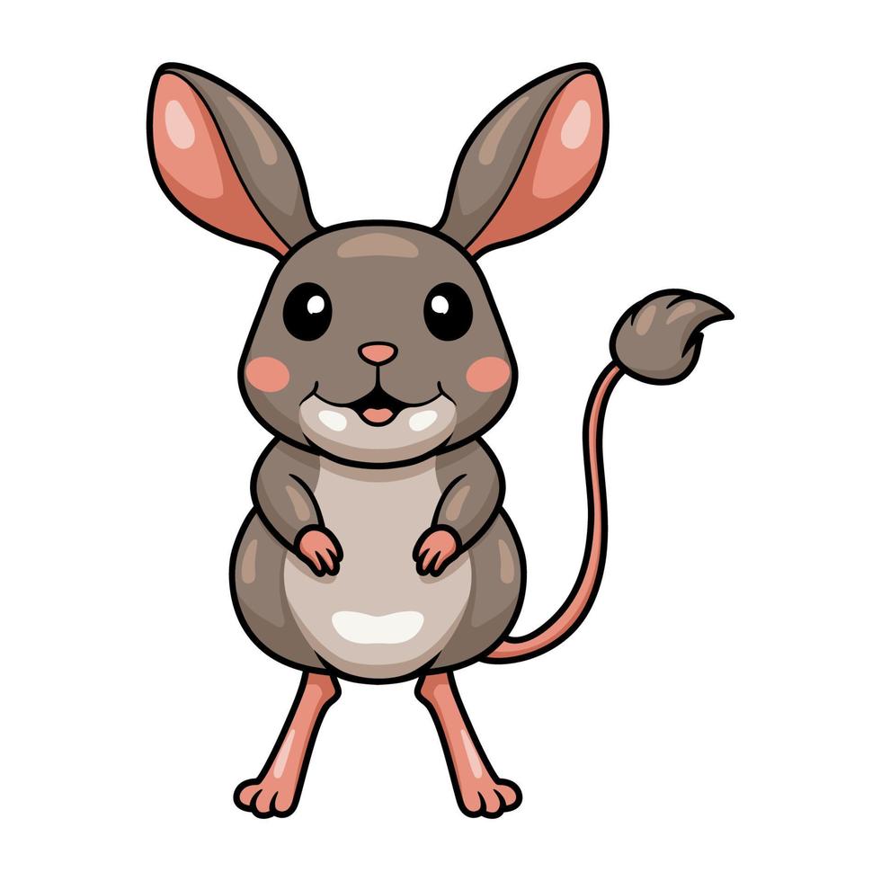 bonito desenho de jerboa em pé vetor