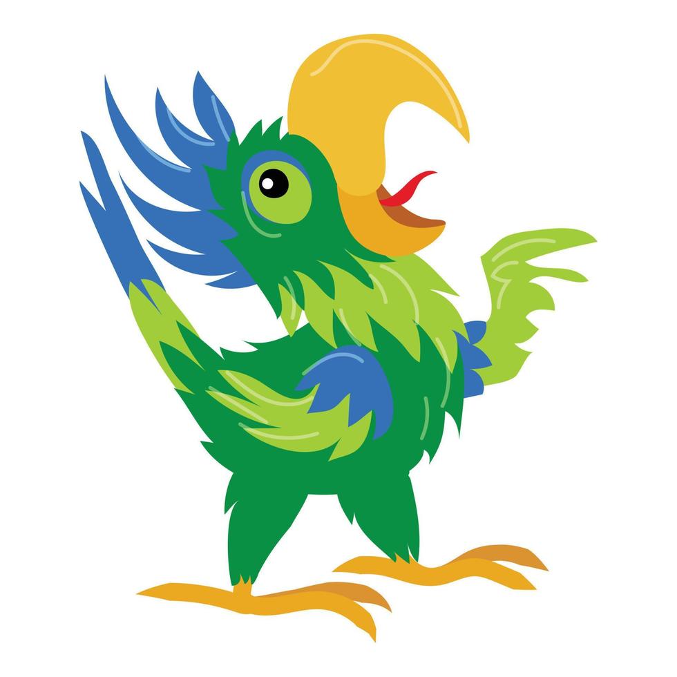 ícone de papagaio cantando, estilo cartoon vetor