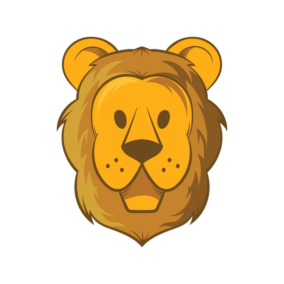 ícone da cabeça do leão, estilo cartoon vetor