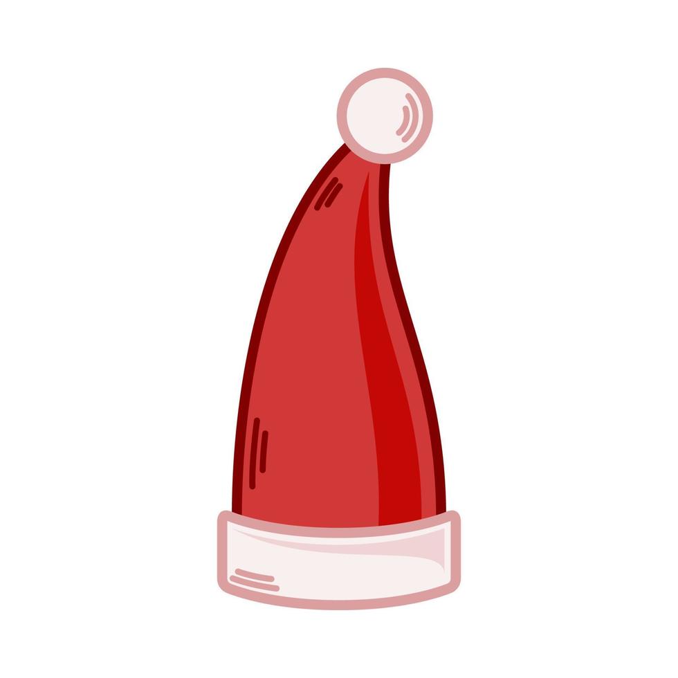 ilustração de chapéu de Papai Noel vermelho dos desenhos animados. vetor eps 10