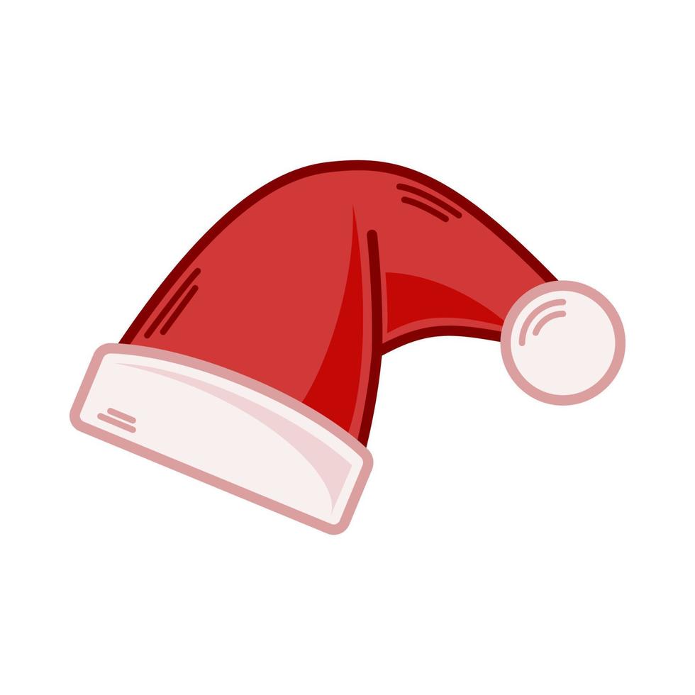 ilustração de chapéu de Papai Noel vermelho dos desenhos animados. vetor eps 10