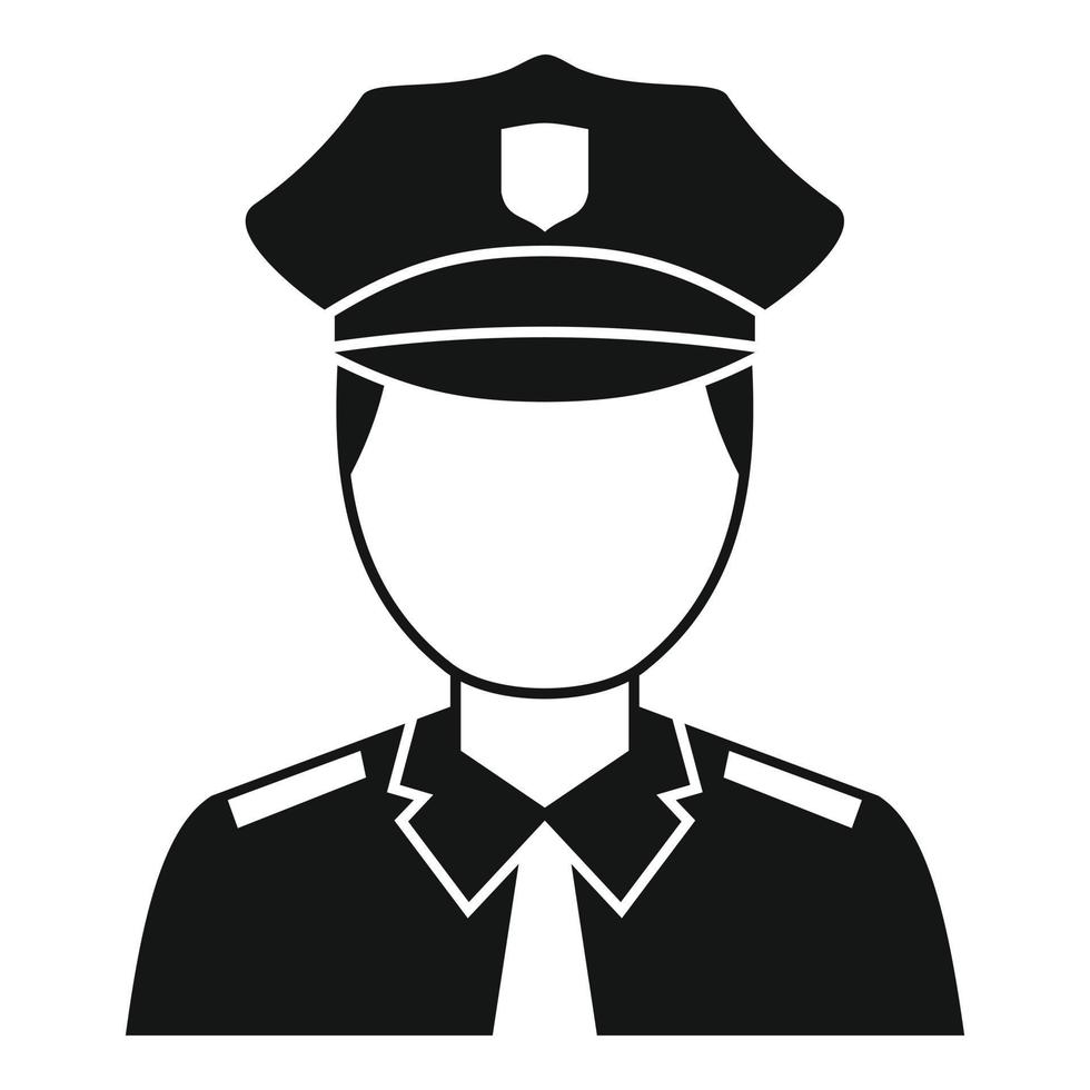 ícone de avatar policial, estilo simples vetor